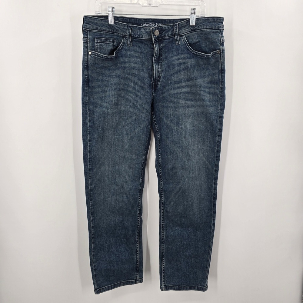 Calvin Klein Jeans Slim Boyfriend Dark Wash Stretch Denim Size 14 Womens